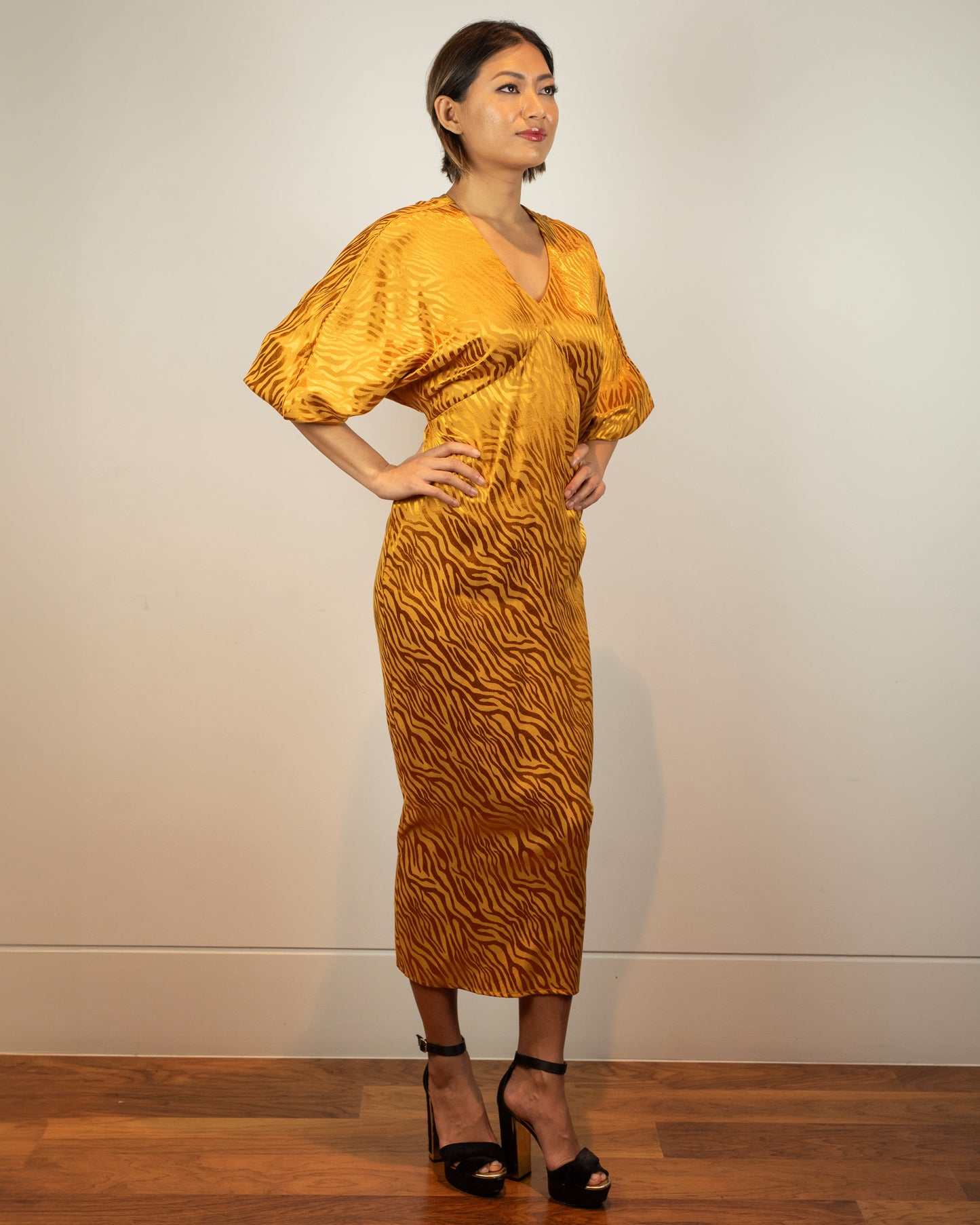 Batwing Dress - Gold