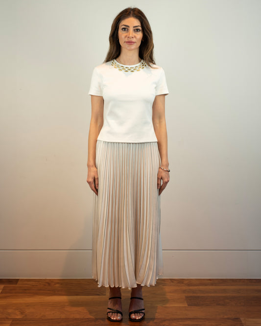 Arella Pleated Skirt - Cream