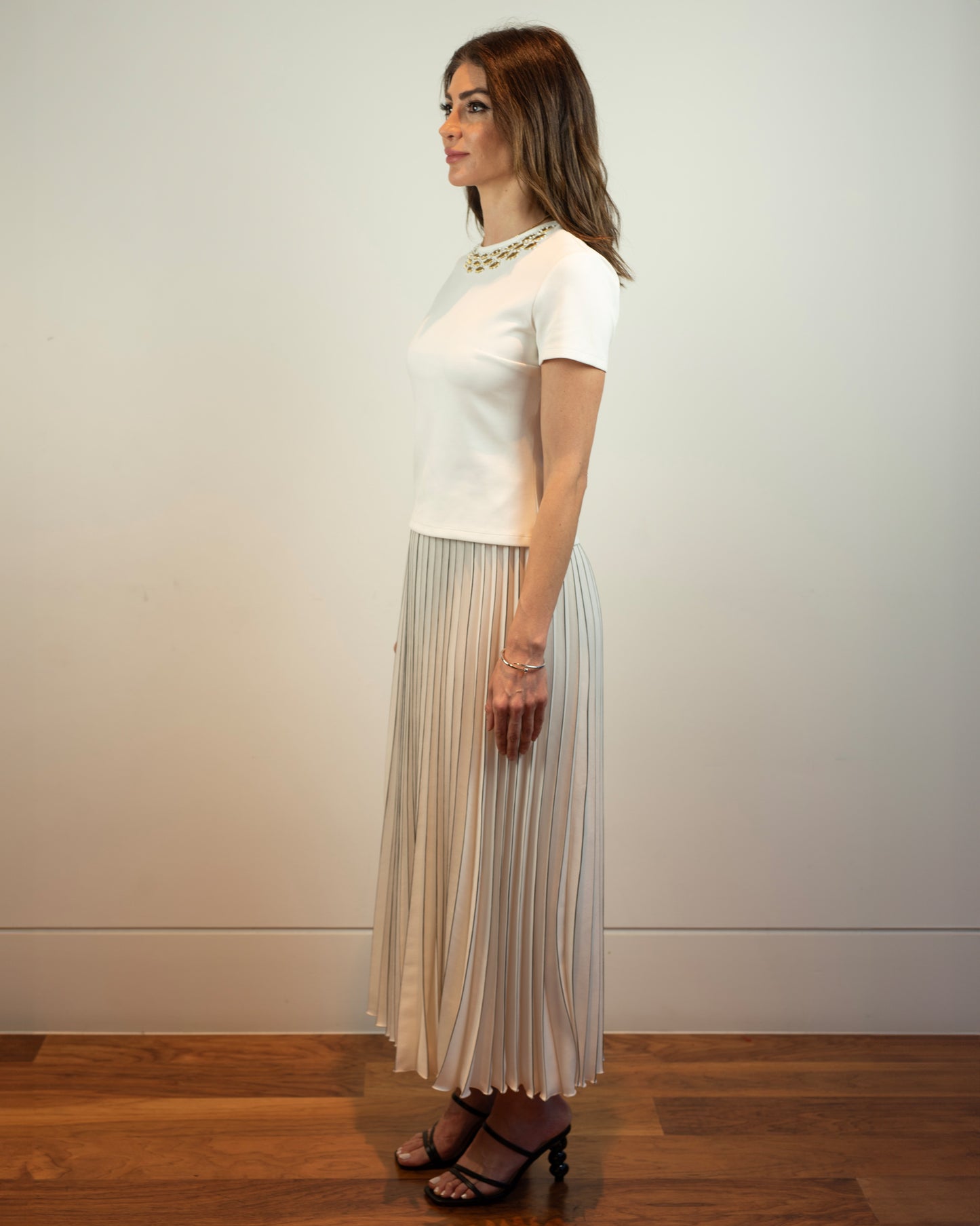 Arella Pleated Skirt - Cream